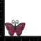 2.5 inch Pink Jewel Tone Butterfly, Embroidered, Iron on Patch